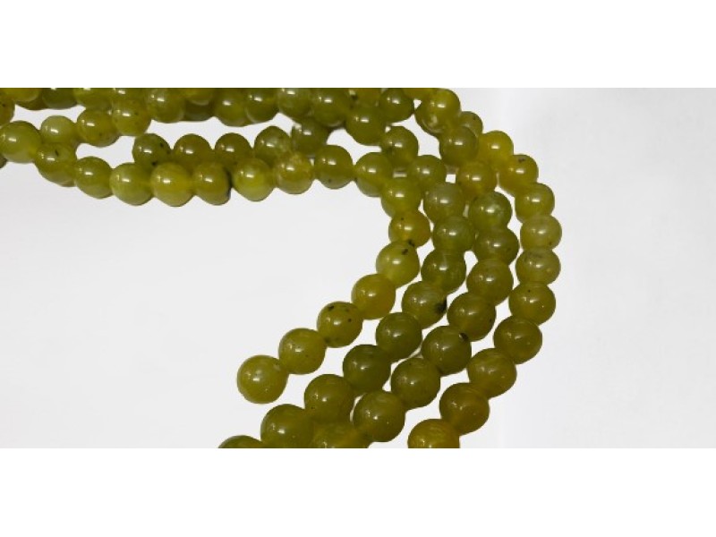 Olive Jade Round Beads, 12 mm 