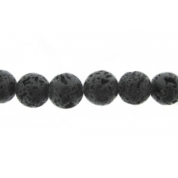 Lava Black Round Beads, 20 mm