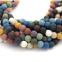 Lava Dyed Multi-Coloured 18mm Round Beads