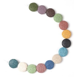 Lava multi Colored Flat Round Big beads