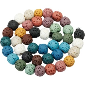 Lava Dyed Multi-Coloured 12mm Round Beads