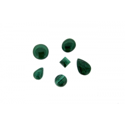 Malachite Cabs, Pear, 6 x 9 mm