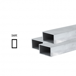 Sterling Silver 925 Rectangular tube ex. D 5mm x 2mm, 0.5mm wall