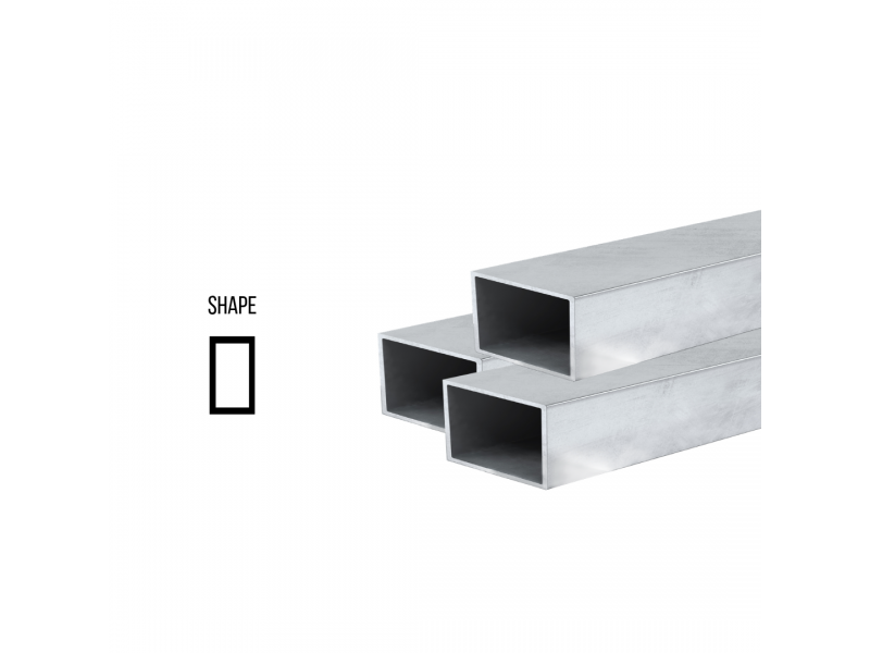Sterling Silver 925 Rectangular tube ex. D 5mm x 2mm, 0.5mm wall