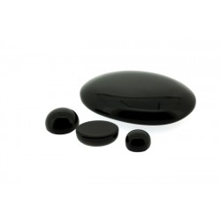 Onyx Cabs, Black, Oval, 7 x 9 mm