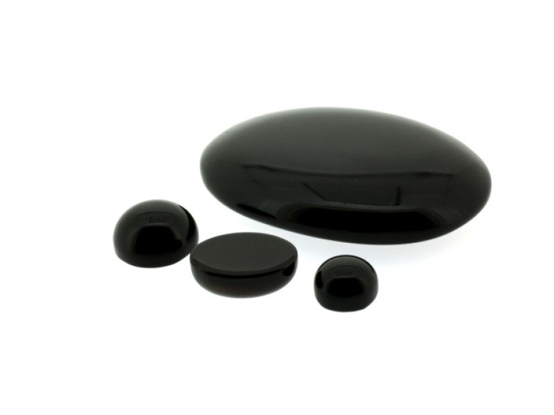Onyx Cabs, Black, Oval, 7 x 9 mm