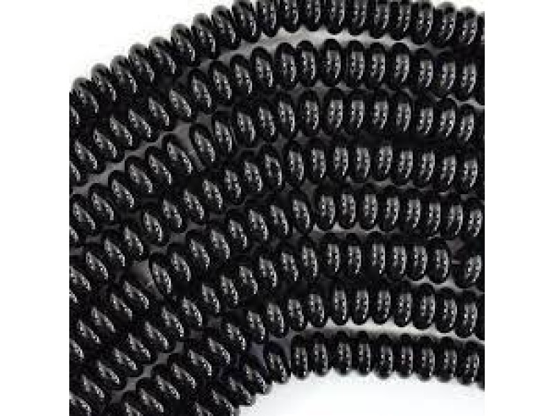 Onyx Black Rondell beads - 10mm 