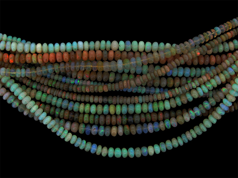 Ethiopian Opal Rondelle Beads - 16'' strand