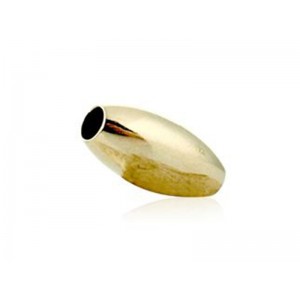 9K Yellow Gold Oval Bead 3mm x 5mm, hole 1.9mm