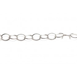 Sterling Silver 925 Round Wire Oval Trace Chain (60)