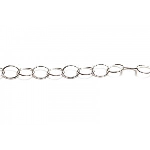 Sterling Silver 925 Round Wire Oval Trace Chain (60)