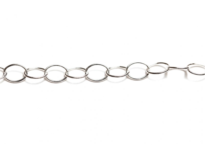 Sterling Silver 925 Oval Trace Chain - 6.15mm x 4.6mm (65)
