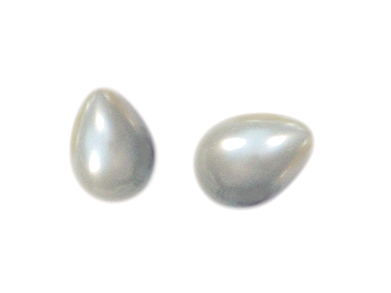 Flat Back Drop Pearls, 4 x 6 mm