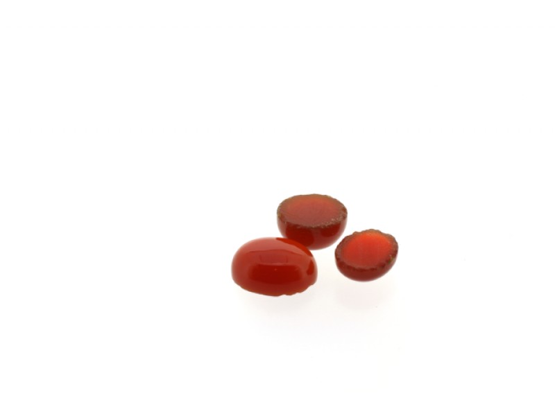 Onyx Cabs, Red, Oval, 6 x 8 mm