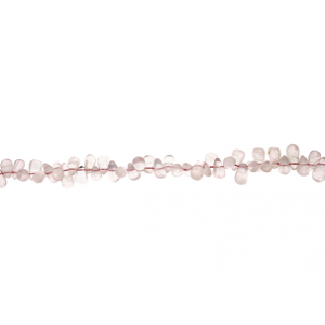 Rose Quartz Small Heart/Pear Briolette Beads, 10"