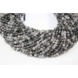 Rutile Faceted Black Beads - 4mm