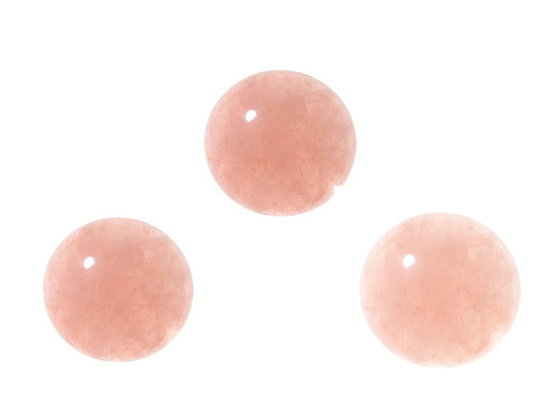 Rose Quartz Cabs - Round 14 mm  