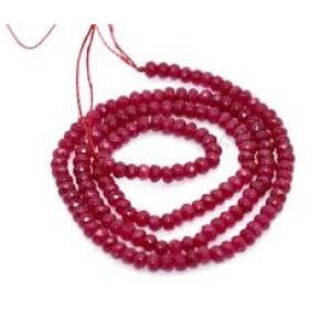 Ruby 3mm Round Faceted beads 