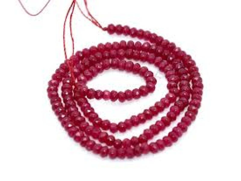 Ruby 3mm Round Faceted beads 