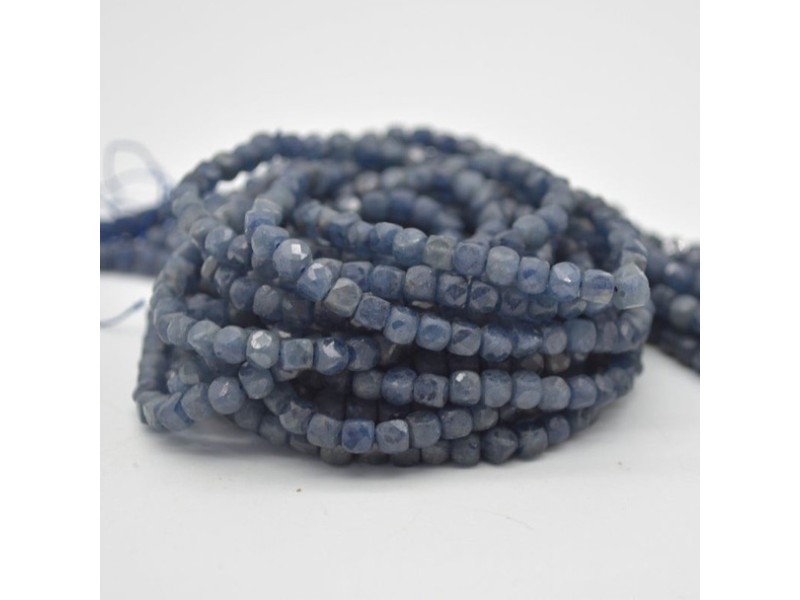 Sapphire Faceted Square 2 mm Beads