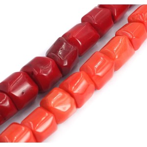 Coral Sea Bamboo Dyed Tumble Rough Beads