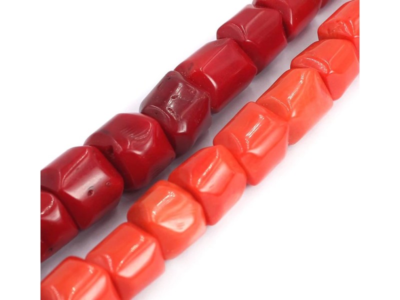 Coral Sea Bamboo Dyed Tumble Rough Beads