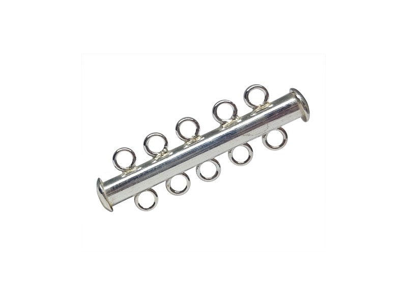 Sterling Silver 925 5 Strand Tube Clasp 
