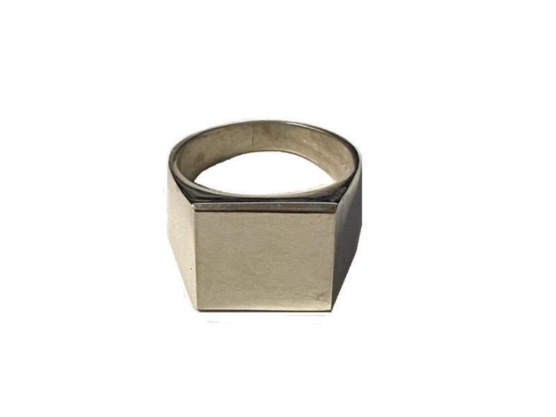 Sterling Silver 925 Signet Ring large Square Size V - V1/2
