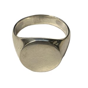 Sterling Silver 925 Signet Ring Small round Size K 1/2