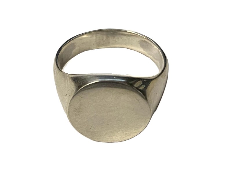 Sterling Silver 925 Signet Ring Small round Size K 1/2