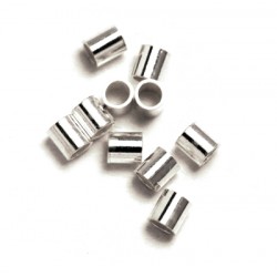 Sterling Silver 925 small Cut Crimp Tube 1.5 x 2mm, I/D 0.9mm