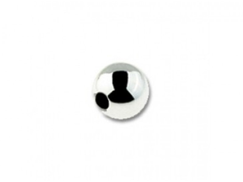 Sterling Silver 925 Round Bead 12mm, 2 holes