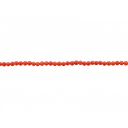 Coral Pressed Round Beads, Orange, 2 mm