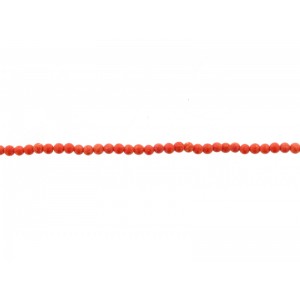 Coral Pressed Round Beads, Orange, 2 mm