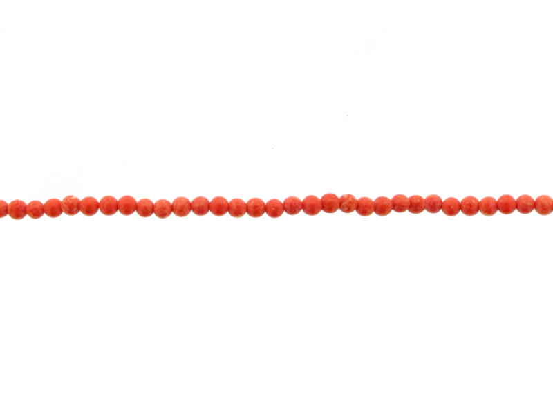 Coral Pressed Round Beads, Orange, 2 mm