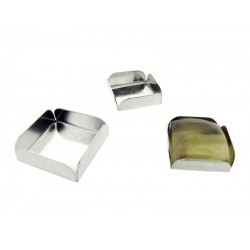 Sterling Silver 925 Square Bezel Cup with fold-over walls - 6mm