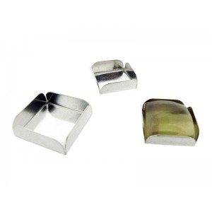 Sterling Silver 925 Square Bezel Cup with fold-over walls - 6mm