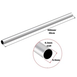 Sterling Silver Round Tube 6.5mm, 0.3mm wall, 30cm long