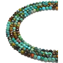 Turquoise (Pressed) Faceted Round Beads - 2mm 