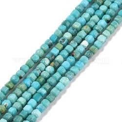 Turquoise Pressed Faceted Square 2x2 mm Beads