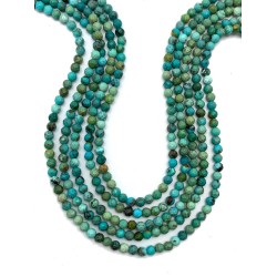 Turquoise (Pressed) Faceted Round Beads - 3mm 