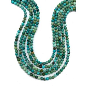 Turquoise (Pressed) Faceted Round Beads - 3mm 