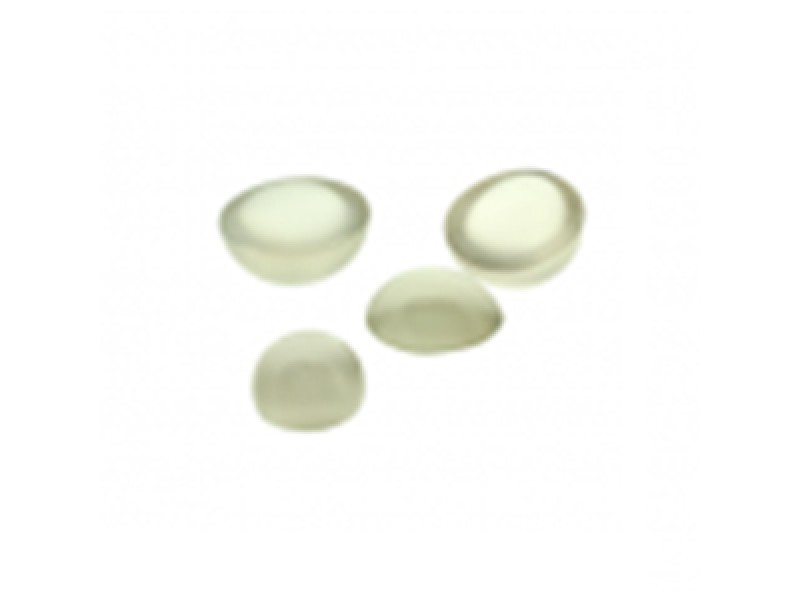 Moonstone Cabs, White, Oval, 10 x 12 mm